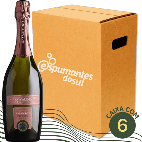 Casa Valduga Premivm Espumante Demi Sec Rosé - Caixa com 6