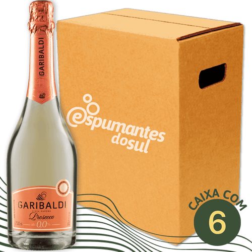 Garibaldi Zero Álcool 0,0% Prosecco Espumante - Caixa com 6