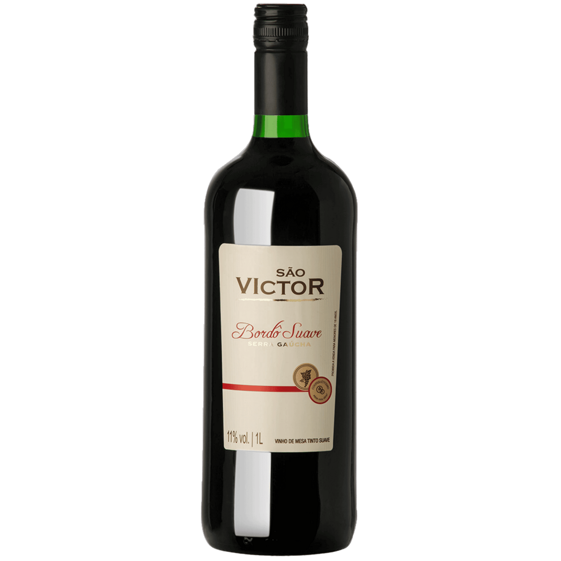 Aliança São Victor Bordô Suave 1L - Aliança - Espumantes do Sul