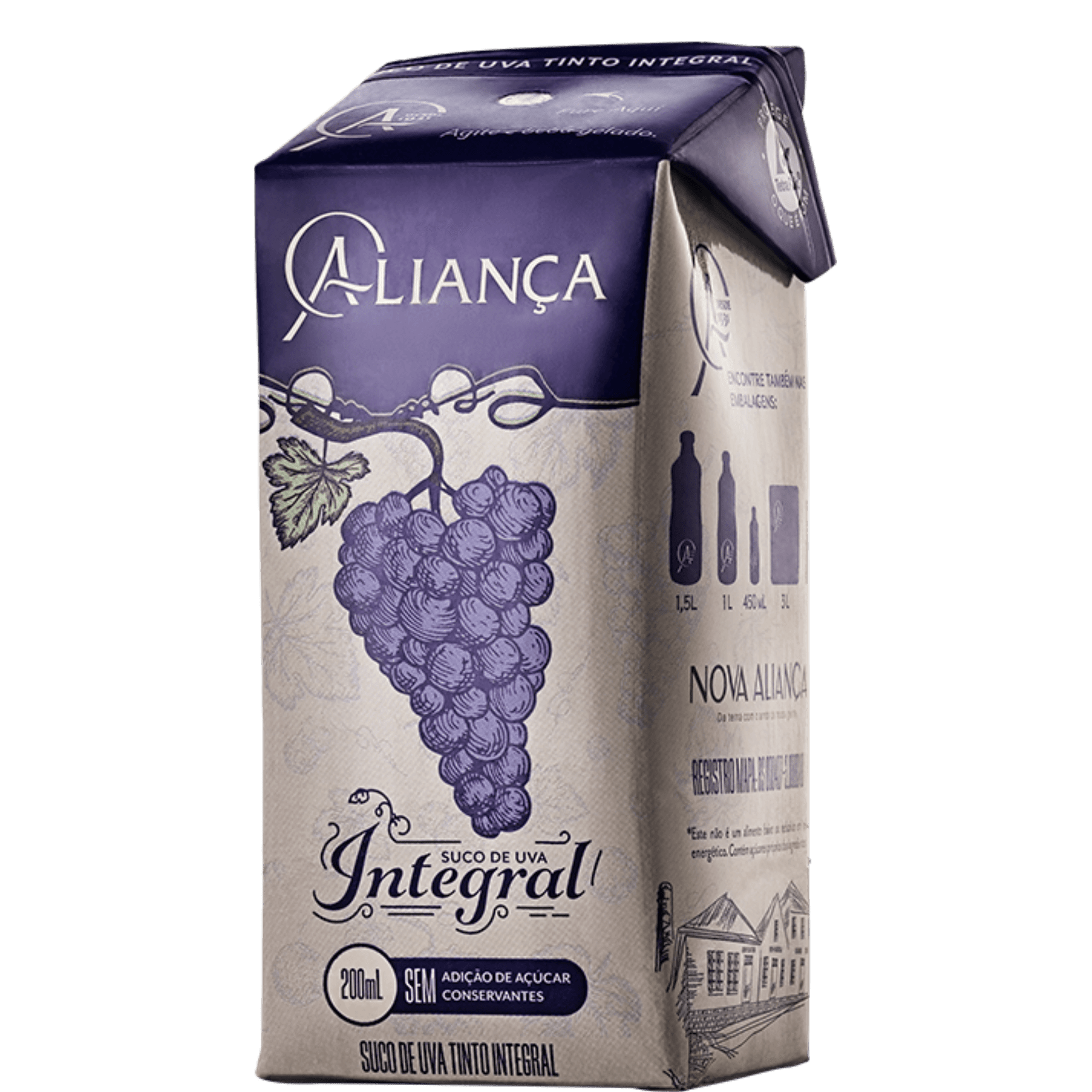 Aliança Suco de Uva Integral Tetra Pack 200ml - Aliança - Espumantes do Sul