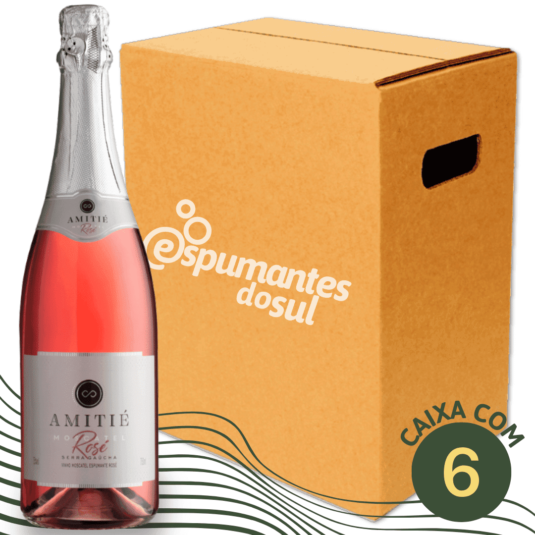 Amitié Espumante Moscatel Rosé - Caixa com 6 - Amitié - Espumantes do Sul