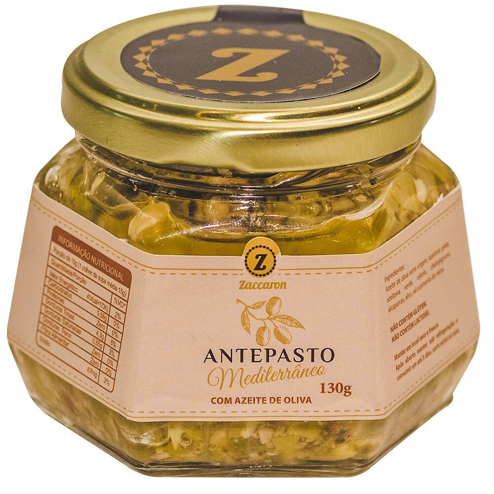 Antepasto Mediterraneo Zaccaron 130g - Zaccaron - Espumantes do Sul
