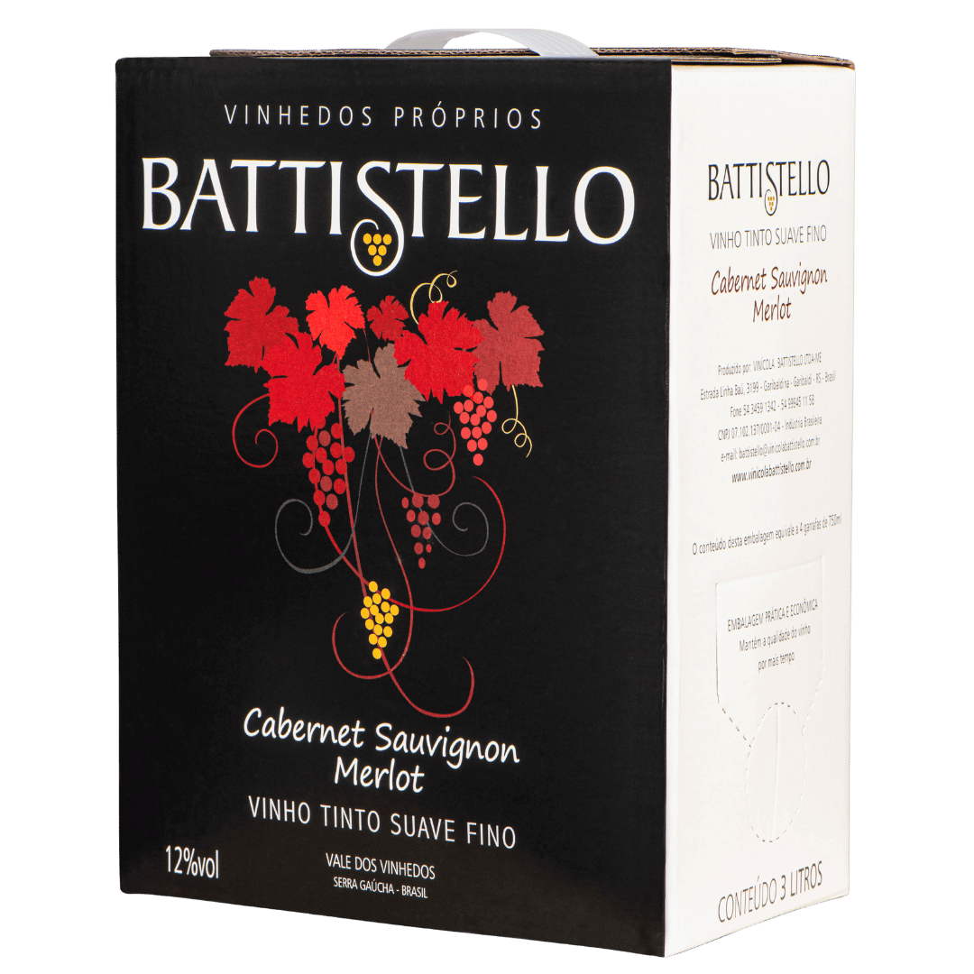 Battistello Cabernet Sauvignon e Merlot Suave Bag in Box 3L - Battistello - Espumantes do Sul