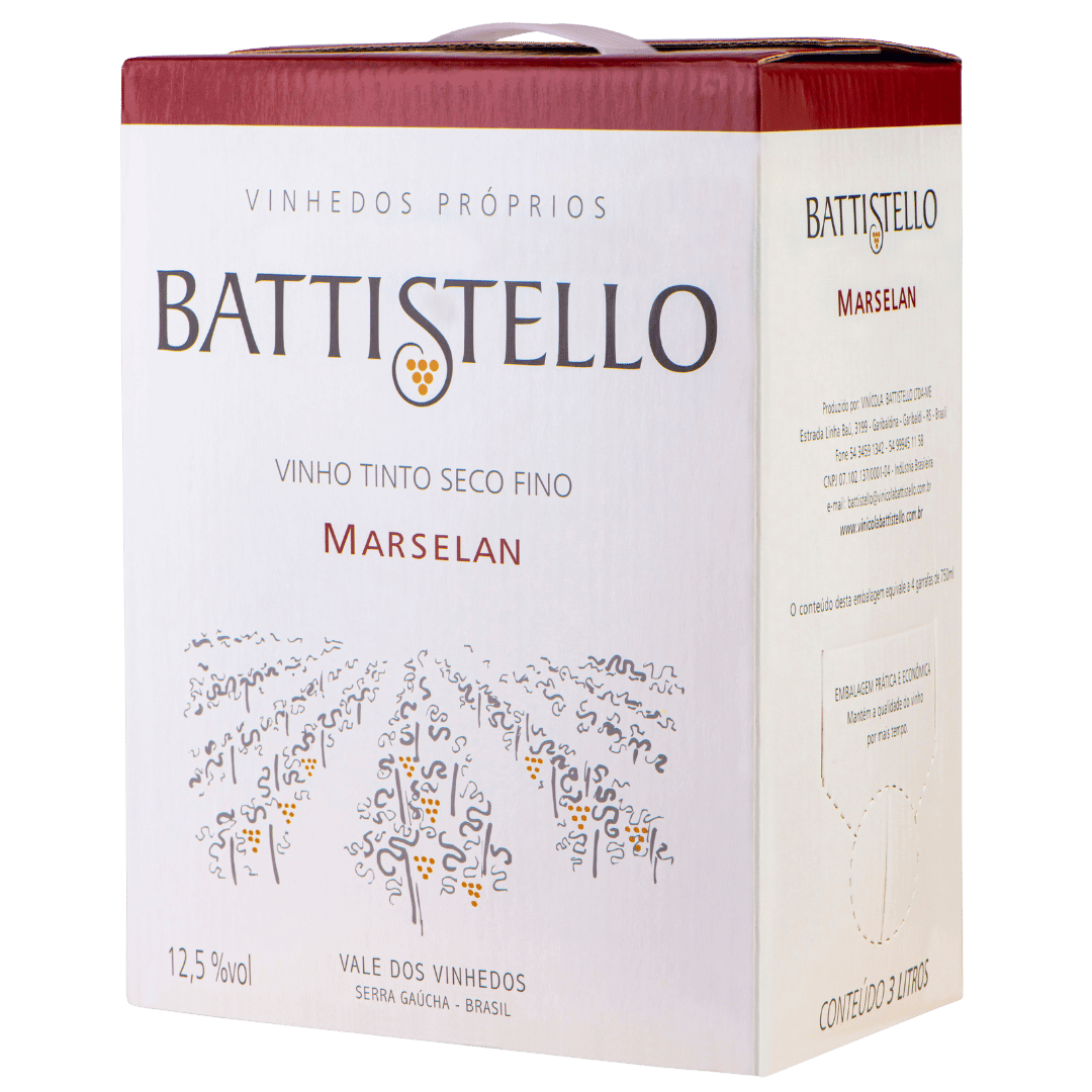 Battistello Marselan Bag in Box 3L - Battistello - Espumantes do Sul