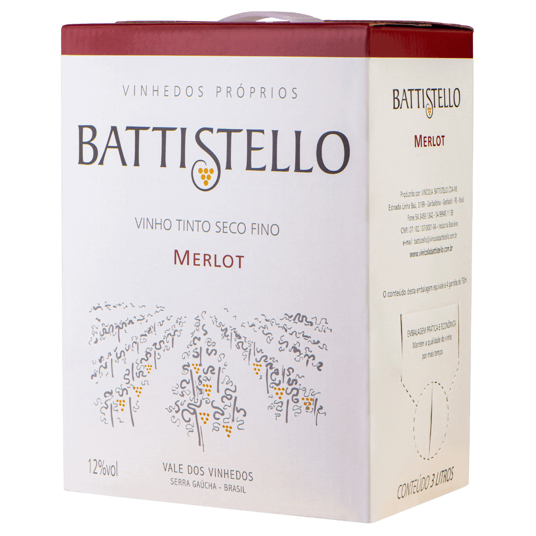 Battistello Merlot Bag in Box 3L - Battistello - Espumantes do Sul