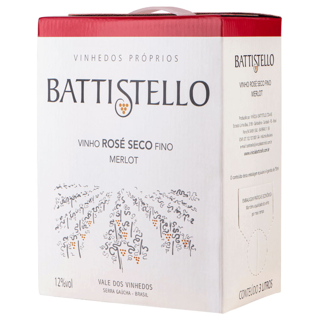 Battistello Merlot Rosé Seco Bag in Box 3L - Battistello - Espumantes do Sul