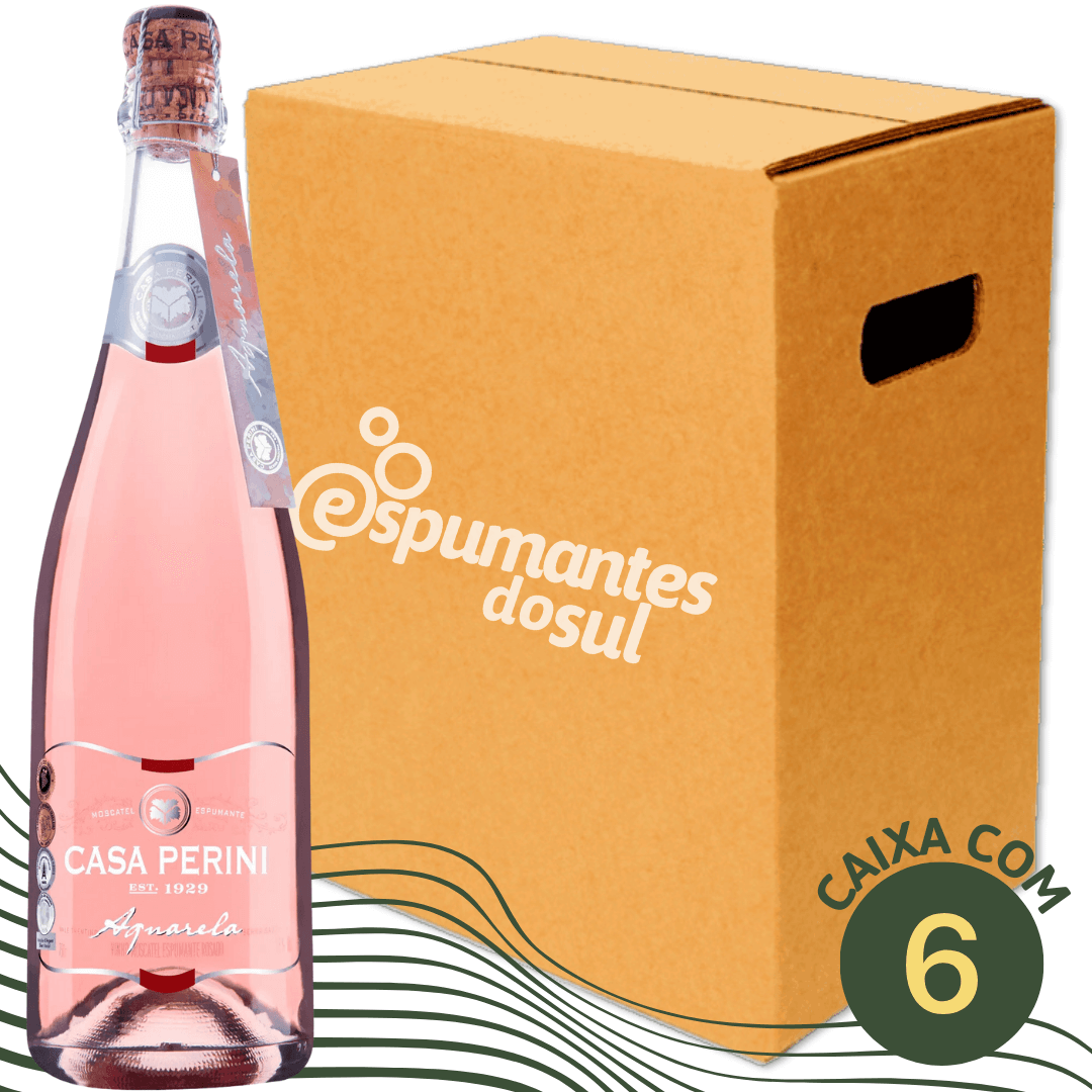 Casa Perini Aquarela Espumante Moscatel Rosé - Caixa com 6 - Casa Perini - Espumantes do Sul