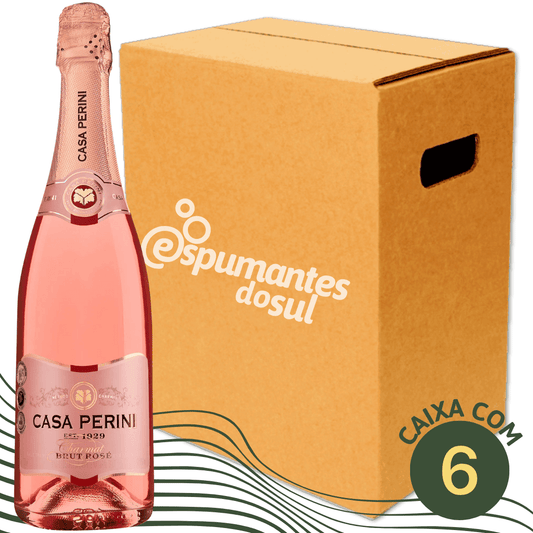 Casa Perini Espumante Brut Rosé - Caixa com 6 - Casa Perini - Espumantes do Sul