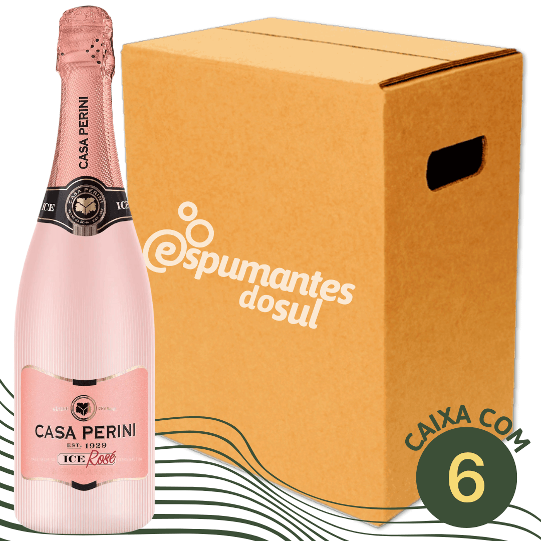 Casa Perini Ice Espumante Demi Sec Rosé - Caixa com 6 - Casa Perini - Espumantes do Sul