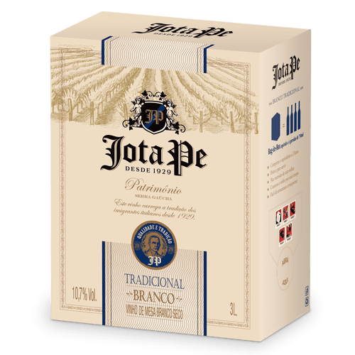 Casa Perini Jota Pe Tradicional Branco Seco Bag in Box 3L - Casa Perini - Espumantes do Sul