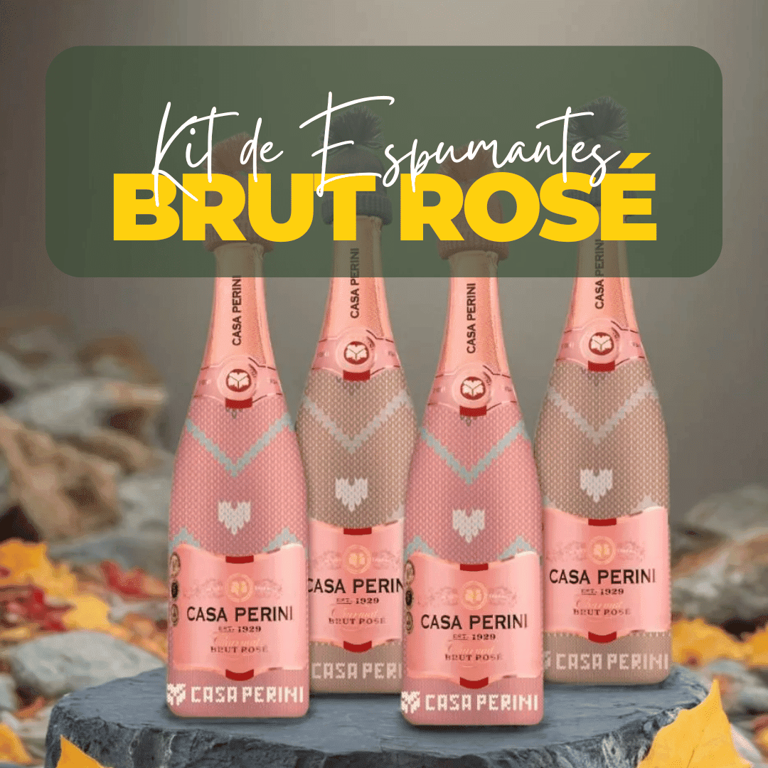 Casa Perini Winter Espumante Brut Rosé - Kit com 4 - Casa Perini - Espumantes do Sul