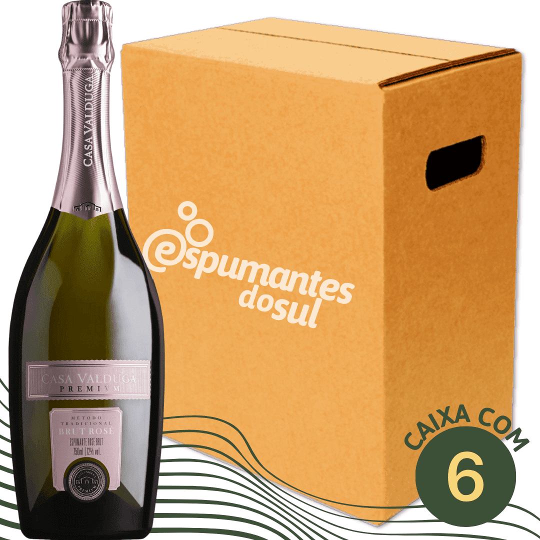 Casa Valduga Premivm Espumante Brut Rosé - Caixa com 6 - Casa Valduga - Espumantes do Sul
