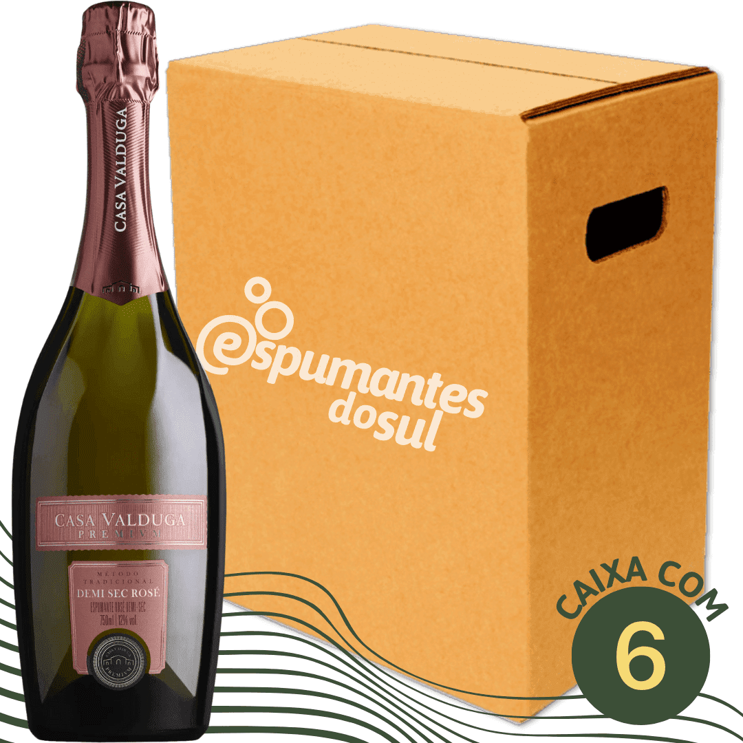 Casa Valduga Premivm Espumante Demi Sec Rosé - Caixa com 6 - Casa Valduga - Espumantes do Sul