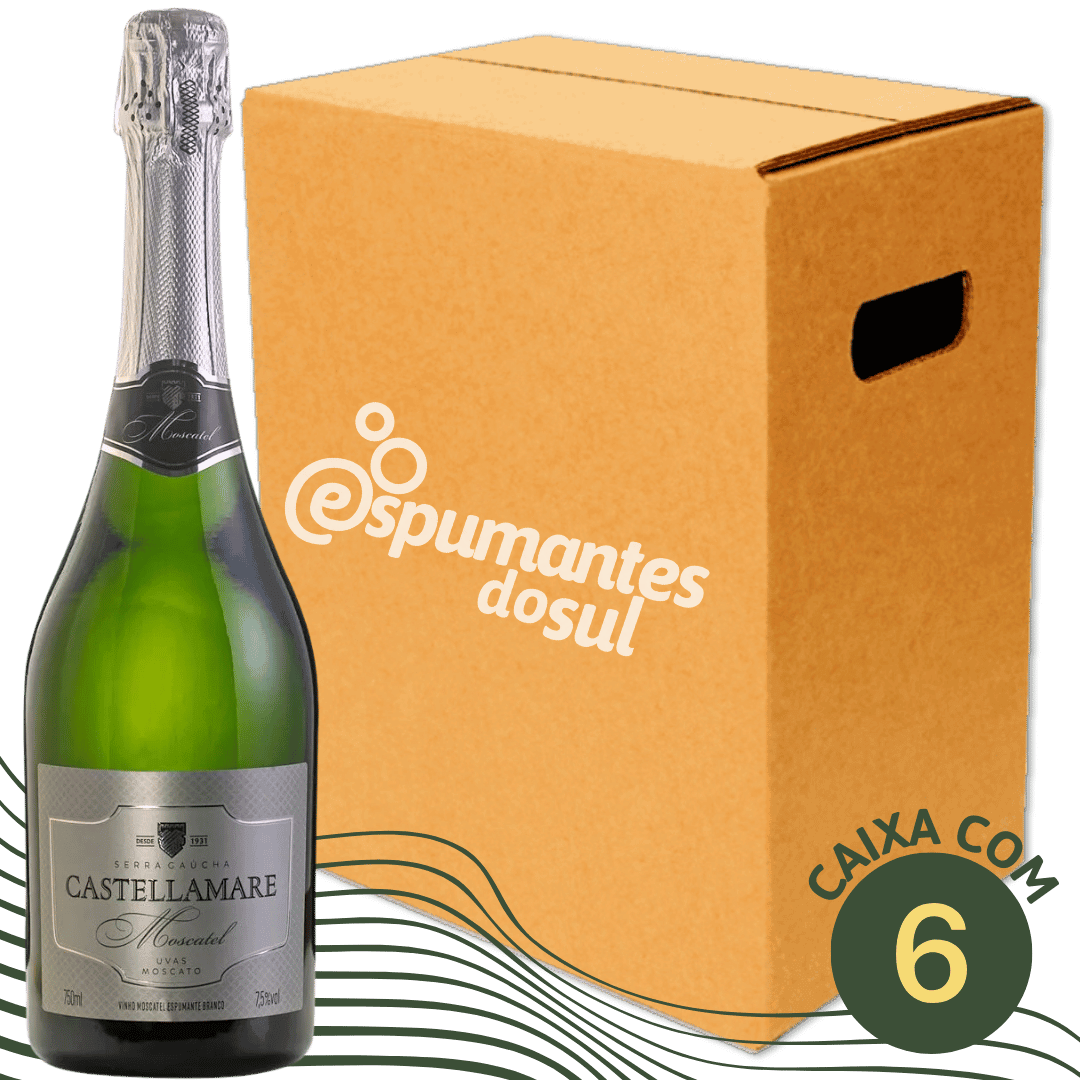 Castellamare Espumante Moscatel - Caixa com 6 - Castellamare - Espumantes do Sul