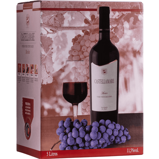 Castellamare Merlot Bag in Box 5L - Castellamare - Espumantes do Sul