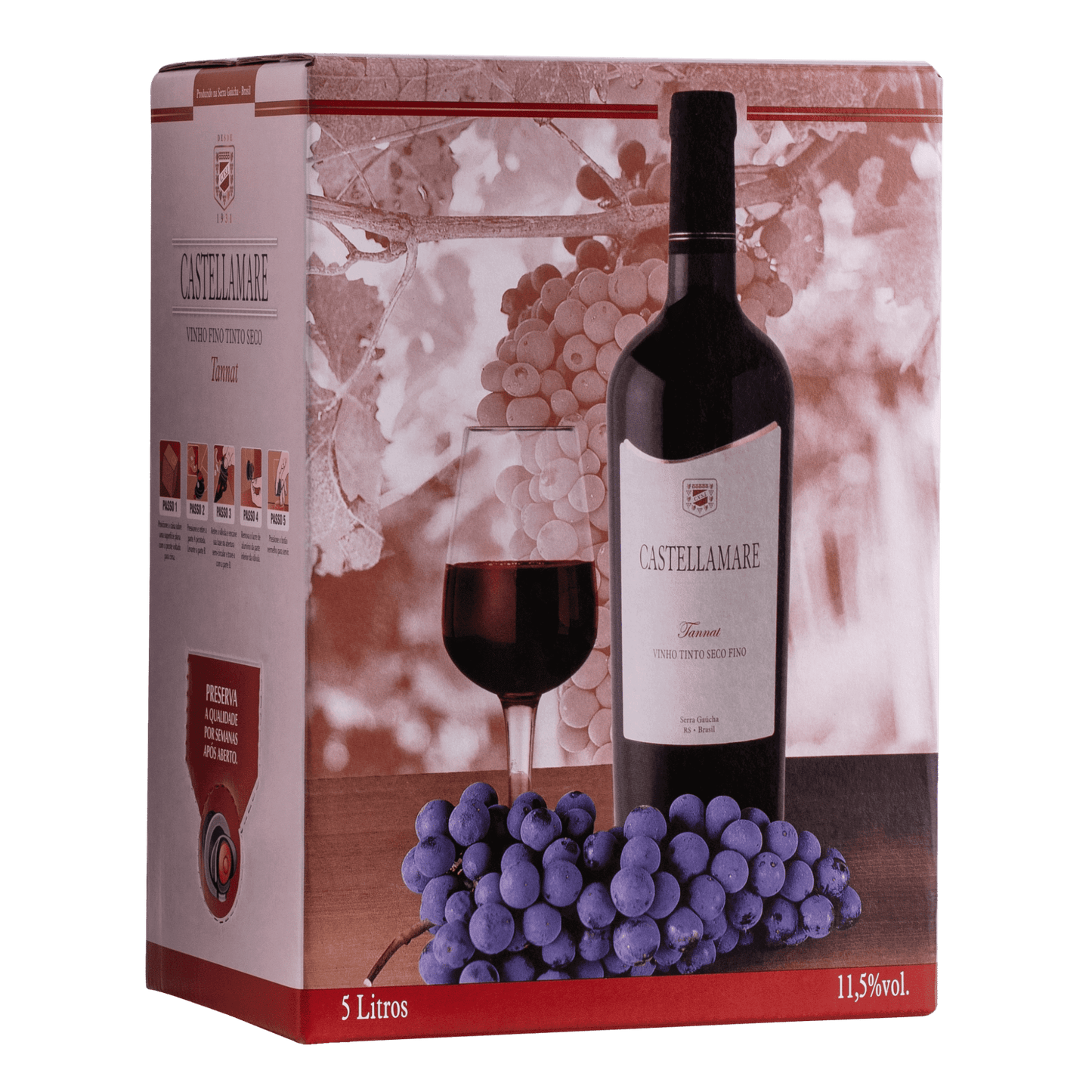 Castellamare Tannat Bag in Box 5L - Castellamare - Espumantes do Sul