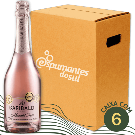 Garibaldi Espumante Moscatel Rosé - Caixa com 6 - Garibaldi - Espumantes do Sul