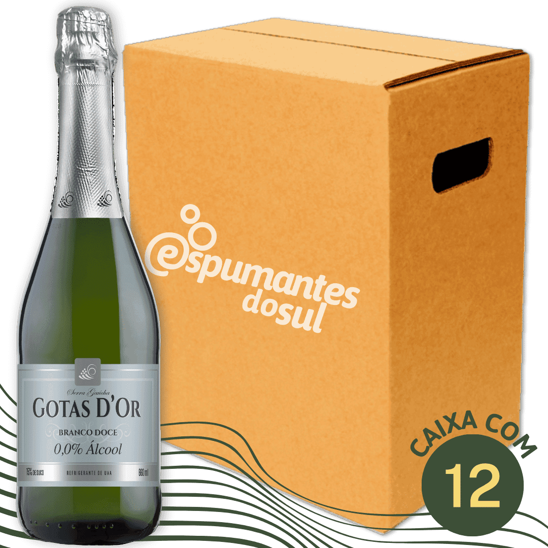 Garibaldi Gotas D'Or Sem Álcool Filtrado Doce - Caixa com 12 - Garibaldi - Espumantes do Sul