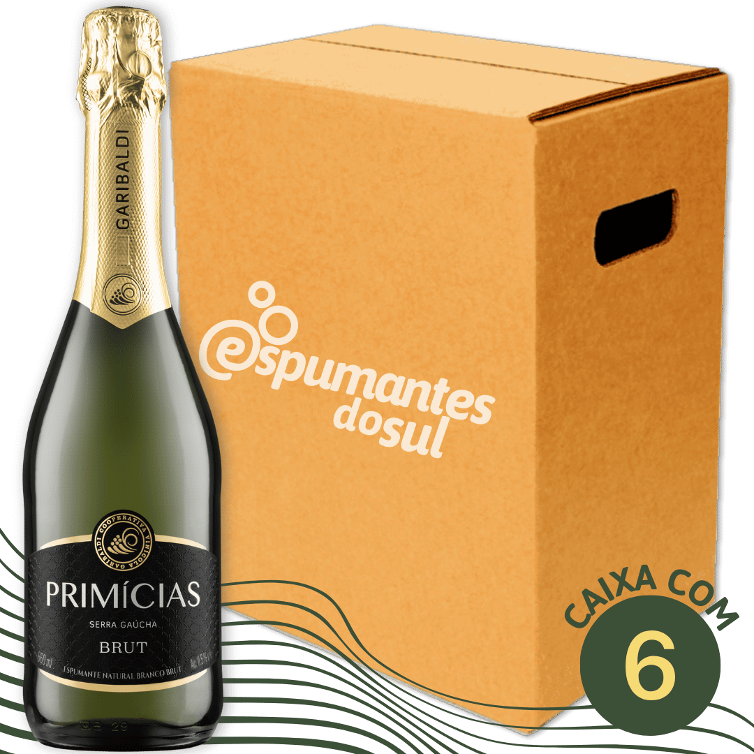 Garibaldi Primicias Espumante Brut - Caixa com 6 - Garibaldi - Espumantes do Sul