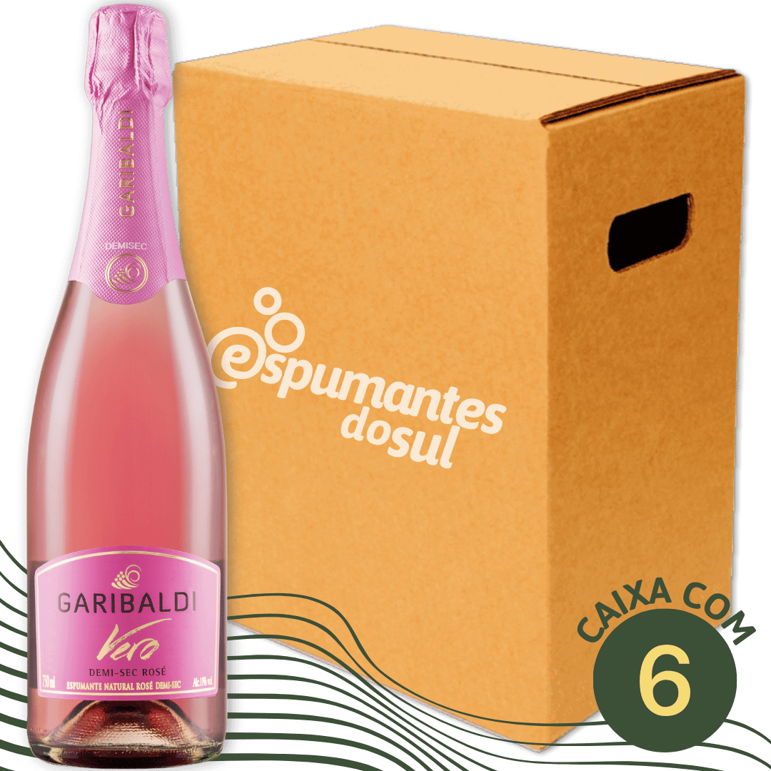 Garibaldi Vero Espumante Demi Sec Rosé - Caixa com 6 - Garibaldi - Espumantes do Sul