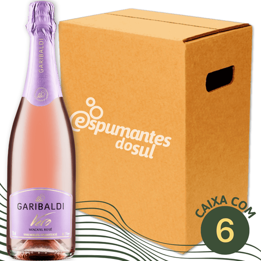 Garibaldi Vero Espumante Moscatel Rosé - Caixa com 6 - Garibaldi - Espumantes do Sul