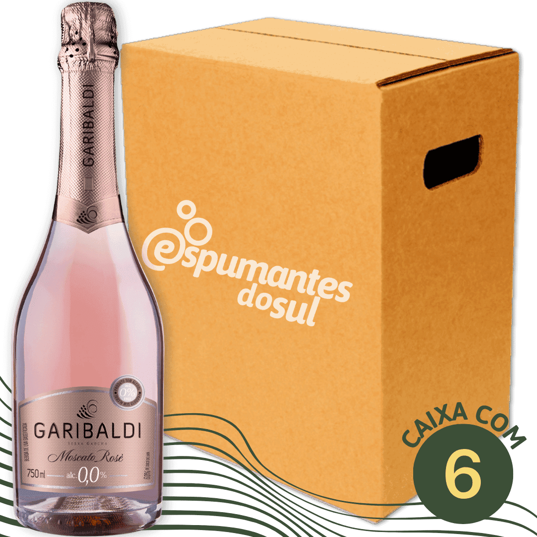 Garibaldi Zero Álcool 0,0% Moscato Espumante Rosé - Caixa com 6 - Garibaldi - Espumantes do Sul