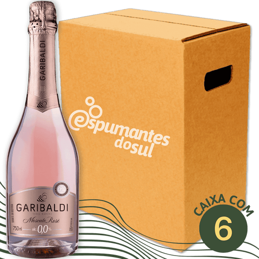 Garibaldi Zero Álcool 0,0% Moscato Espumante Rosé - Caixa com 6 - Garibaldi - Espumantes do Sul