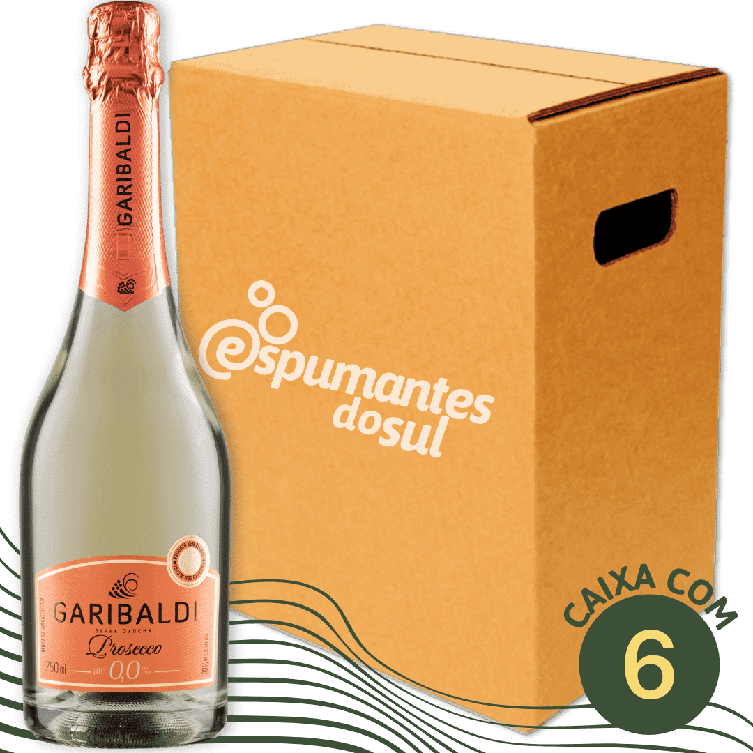 Garibaldi Zero Álcool 0,0% Prosecco Espumante - Caixa com 6 - Garibaldi - Espumantes do Sul