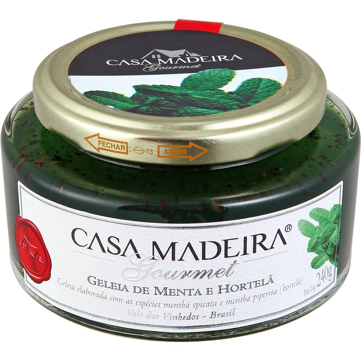Geleia Gourmet de Menta com Hortelã Casa Madeira 240g - Casa Madeira - Espumantes do Sul