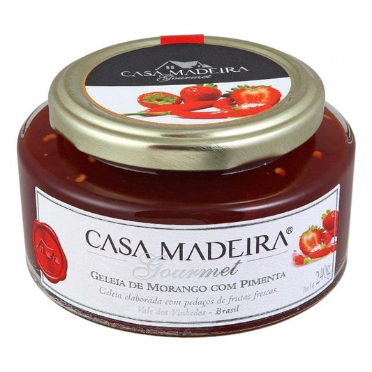 Geleia Gourmet de Morango com Pimenta casa Madeira 240g - Casa Madeira - Espumantes do Sul
