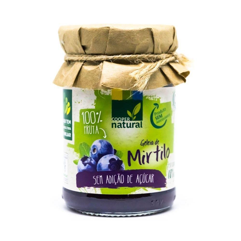 Geléia Orgânica de Mirtilo Sem Adição de Açúcar Coopernatural 180g - Coopernatural - Espumantes do Sul
