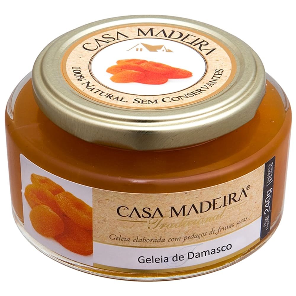 Geleia Tradicional de Damasco com Pedaços Casa Madeira 240g - Casa Madeira - Espumantes do Sul