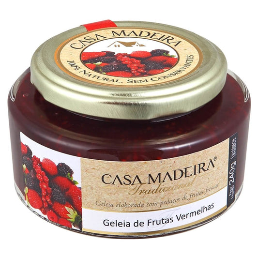 Geleia Tradicional de Frutas Vermelhas com Pedaços Casa Madeira 240g - Casa Madeira - Espumantes do Sul