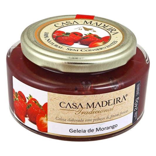 Geleia Tradicional de Morango com Pedaços Casa Madeira 240g - Casa Madeira - Espumantes do Sul