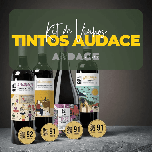 Kit de Vinhos Tintos Audace - Descorchados 2024 - Audace - Espumantes do Sul