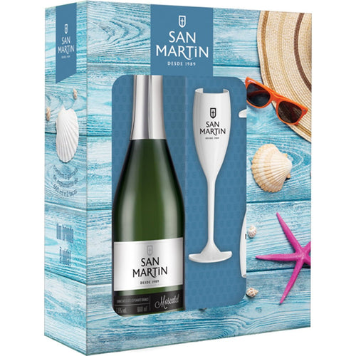 Kit Espumante Moscatel 660ml + 2 Taças San Martin - San Martin - Espumantes do Sul