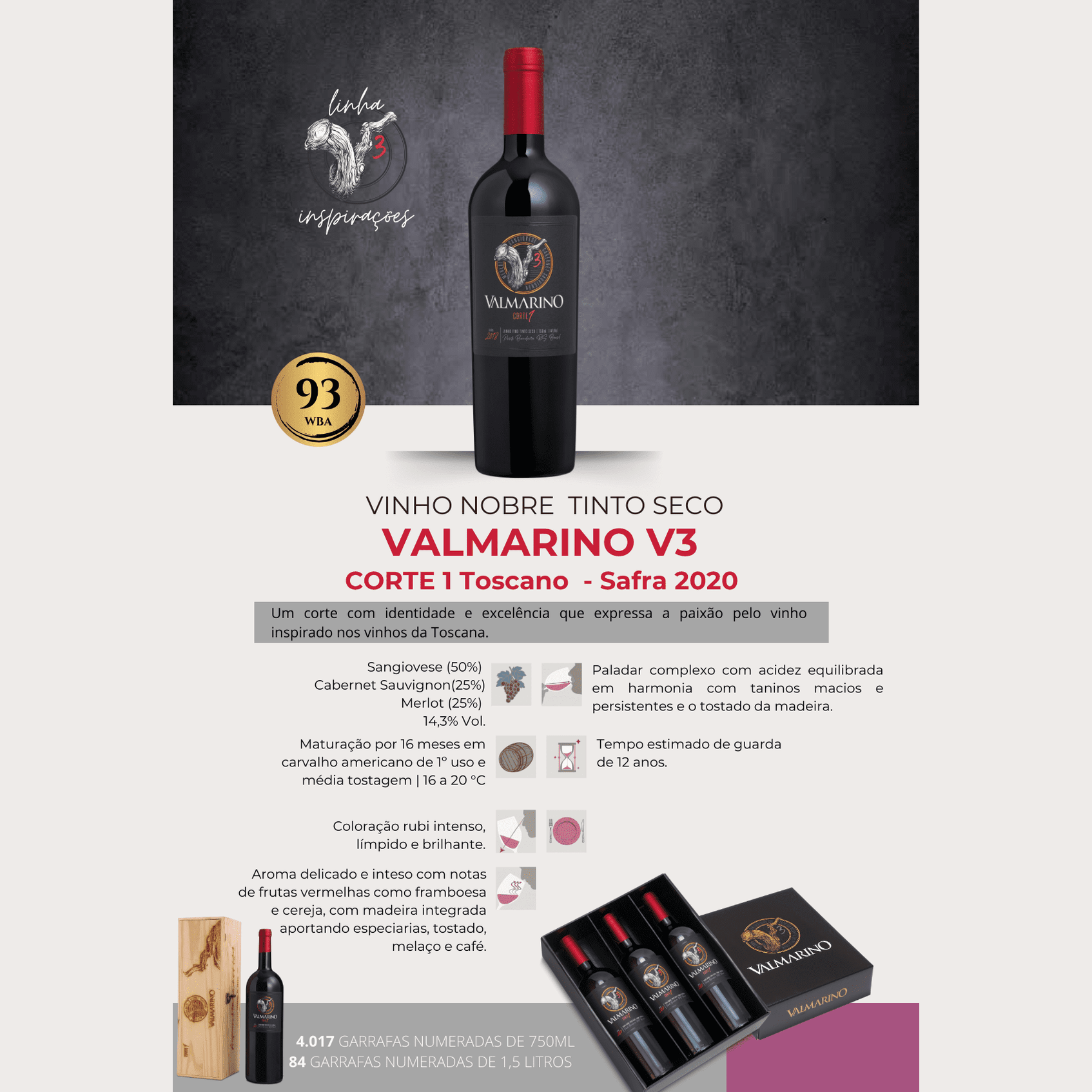 Kit Valmarino V3 Inspirações - Cortes 1, 2 e 3 - Valmarino - Espumantes do Sul