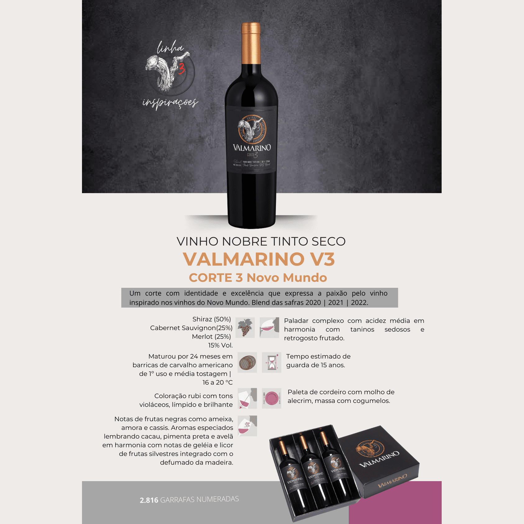 Kit Valmarino V3 Inspirações - Cortes 1, 2 e 3 - Valmarino - Espumantes do Sul