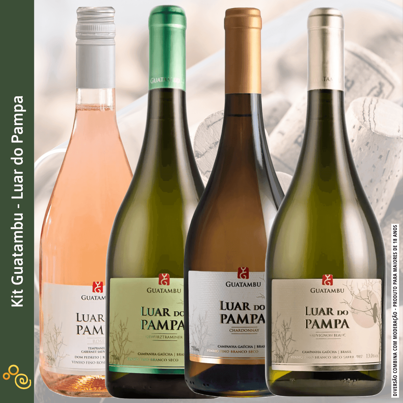 Kit Vinícola Guatambu - Luar do Pampa - Guatambu - Espumantes do Sul