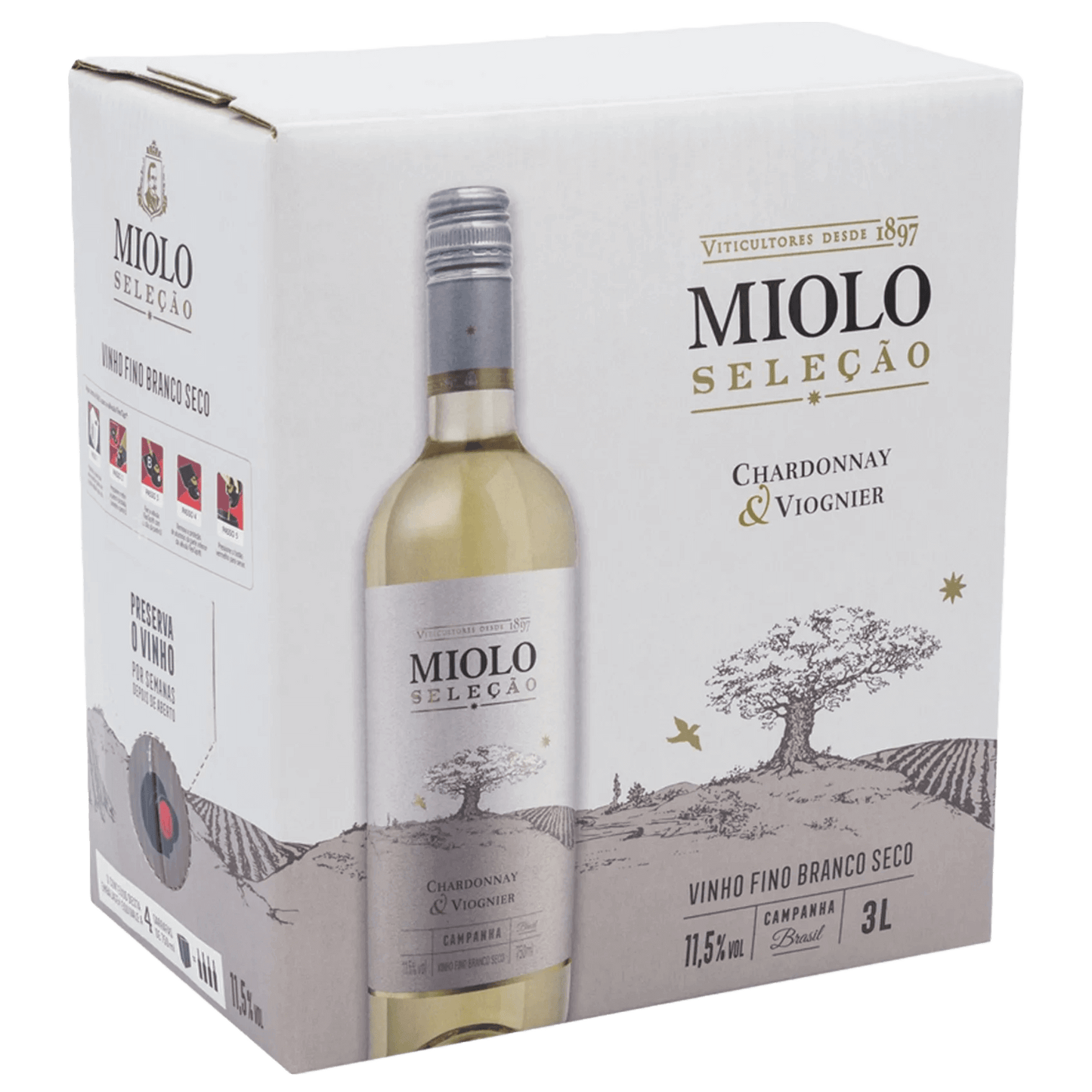Miolo Seleção Chardonnay e Viognier Bag in Box 3L - Miolo - Espumantes do Sul
