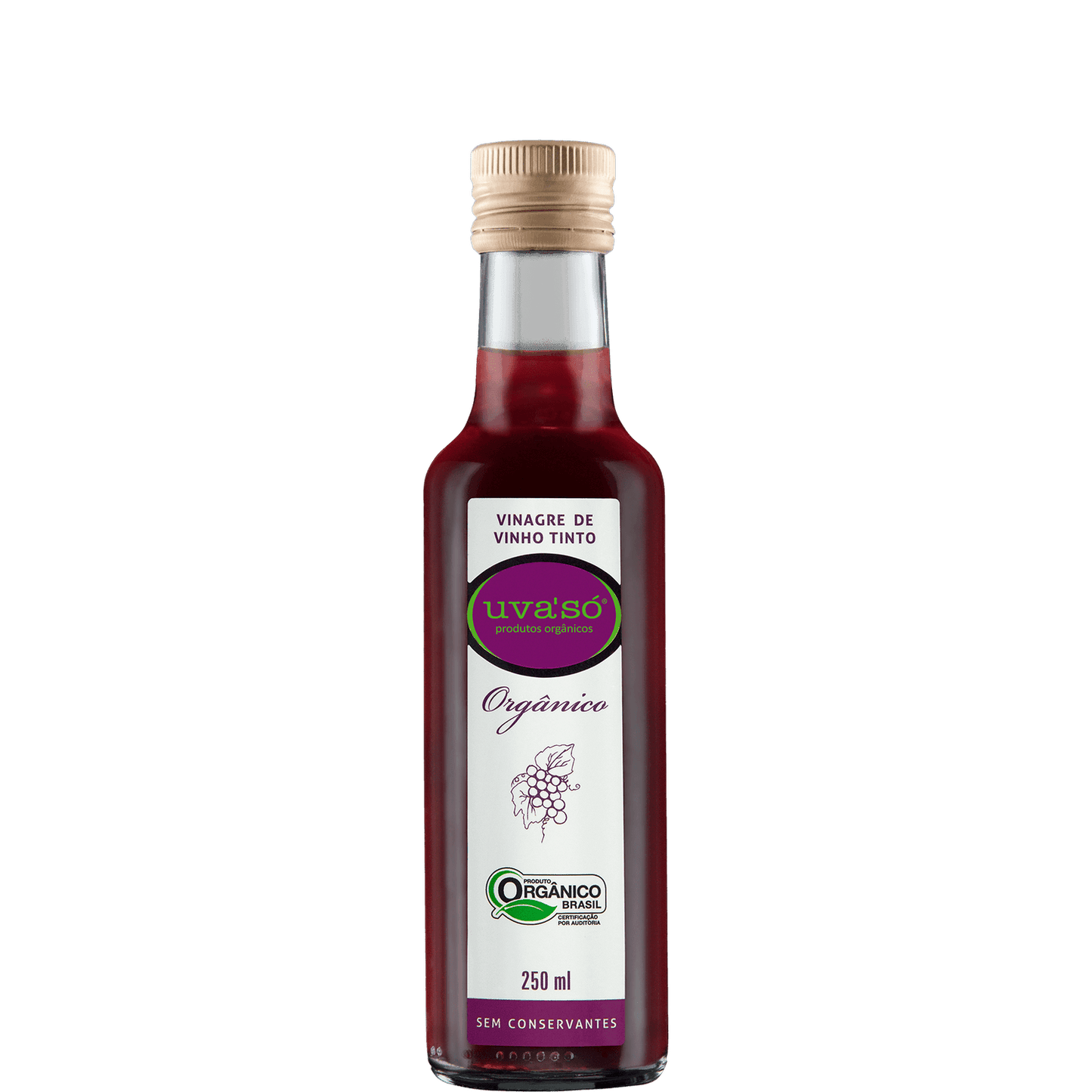 Uva'Só Vinagre de Vinho Tinto Orgânico 250ml - Uva'Só - Espumantes do Sul