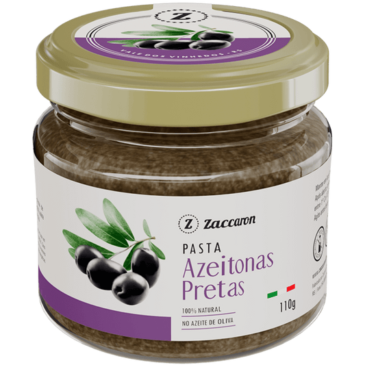 Zaccaron Pasta de Azeitonas Pretas 110g - Zaccaron - Espumantes do Sul
