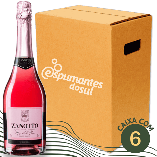 Zanotto Espumante Moscatel Rosé - Caixa com 6 - Zanotto - Espumantes do Sul