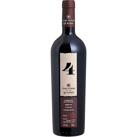 Casa Perini Qu4tro: Elegância e Força em Vinho Tinto Encorpado - Espumantes do Sul