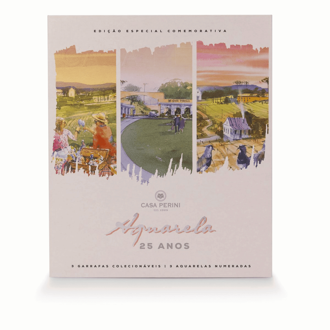 Celebre com o Kit Casa Perini Aquarela Moscatel Rosé 25 Anos - Espumantes do Sul