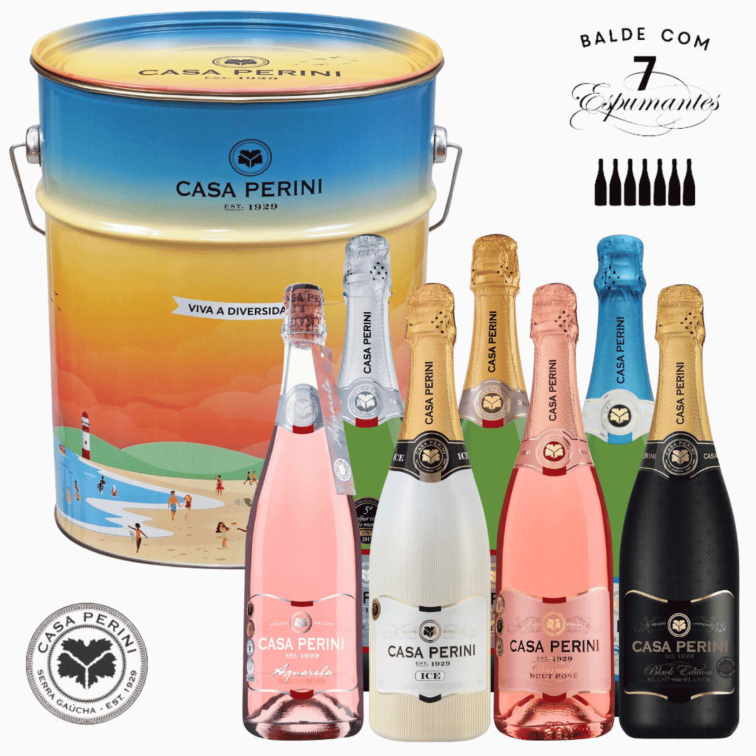 Descubra o Balde de Espumantes Variedades Casa Perini - 7x 750ml - Espumantes do Sul