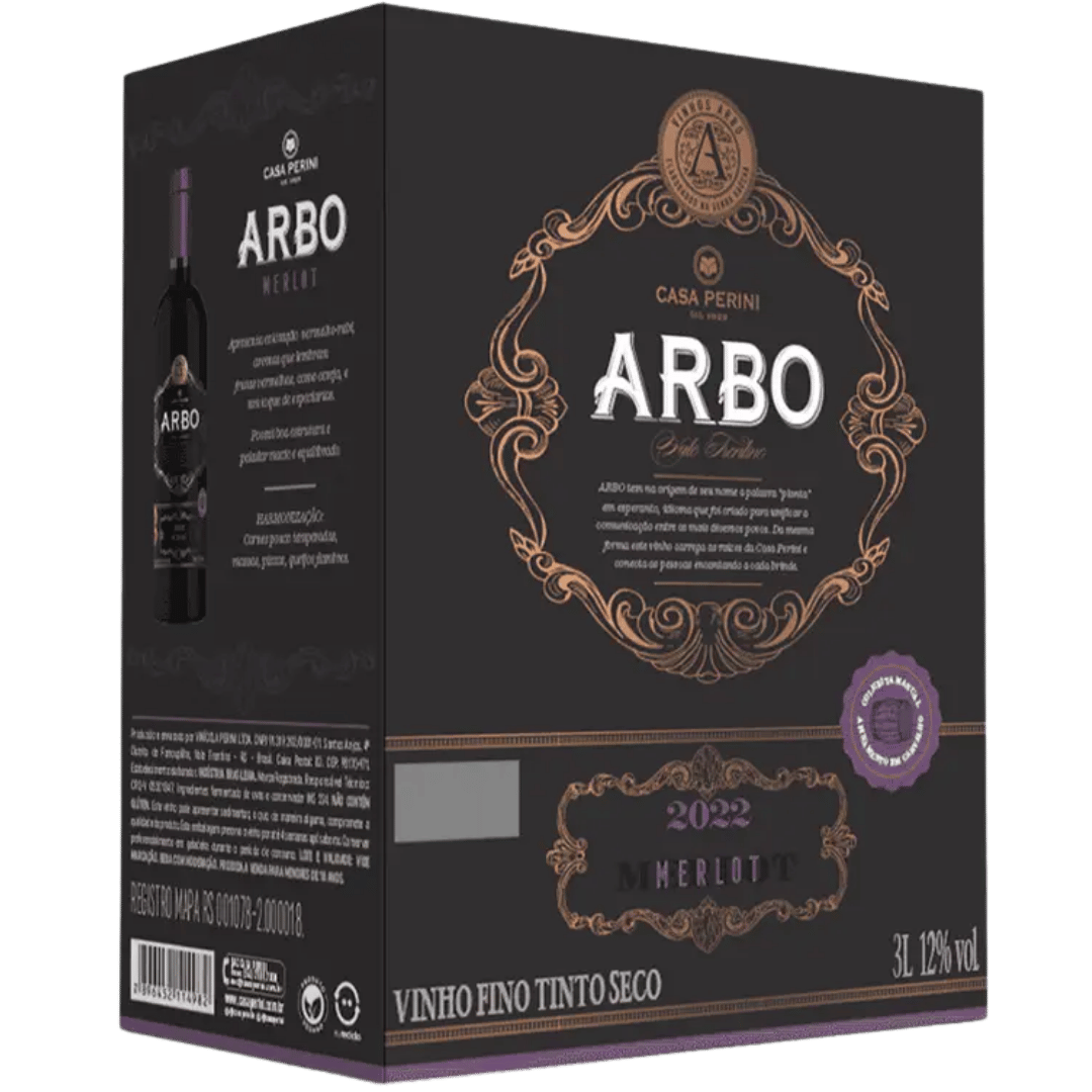Descubra o Sabor do Vinho Tinto Casa Perini Arbo Merlot 3L - Espumantes do Sul
