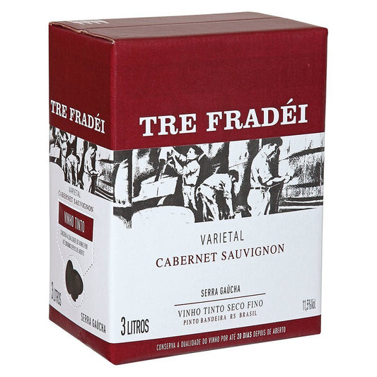 Valmarino Tré Fradei Cabernet Sauvignon Bag-in-Box 3L - Espumantes do Sul