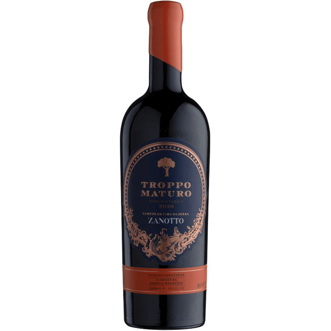 Zanotto Tropo Maturo Nobre: vinho tinto robusto e elegante - Espumantes do Sul