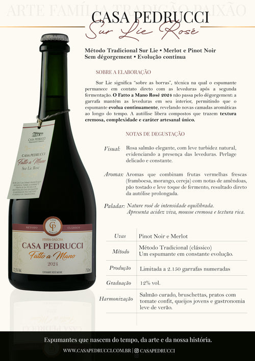 Casa Pedrucci Fatto a Mano Espumante Sur Lie Rosé
